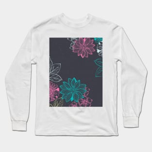 Flowers pattern colorful roses - cute beautiful flower mask- flower bloom Long Sleeve T-Shirt